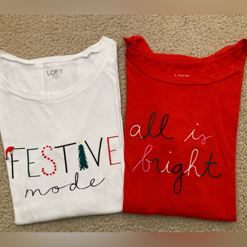 Pair of Xmas Long sleeve tees - M
